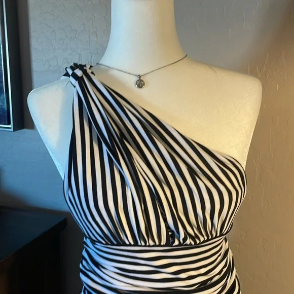 white house black market Black and White Striped Halter Top - Picture 7 of 7